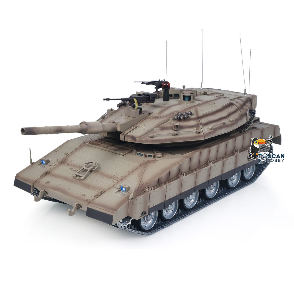 Heng Long 1/16 RC Battle Tank IDF Merkava MK IV 3958 Full Metal Chassis Road Wheels IR Barrel Recoil 360 Rotation Ready to Play