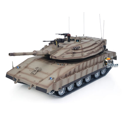 Heng Long 1/16 RC Battle Tank IDF Merkava MK IV 3958 Full Metal Chassis Road Wheels IR Barrel Recoil 360 Rotation Ready to Play
