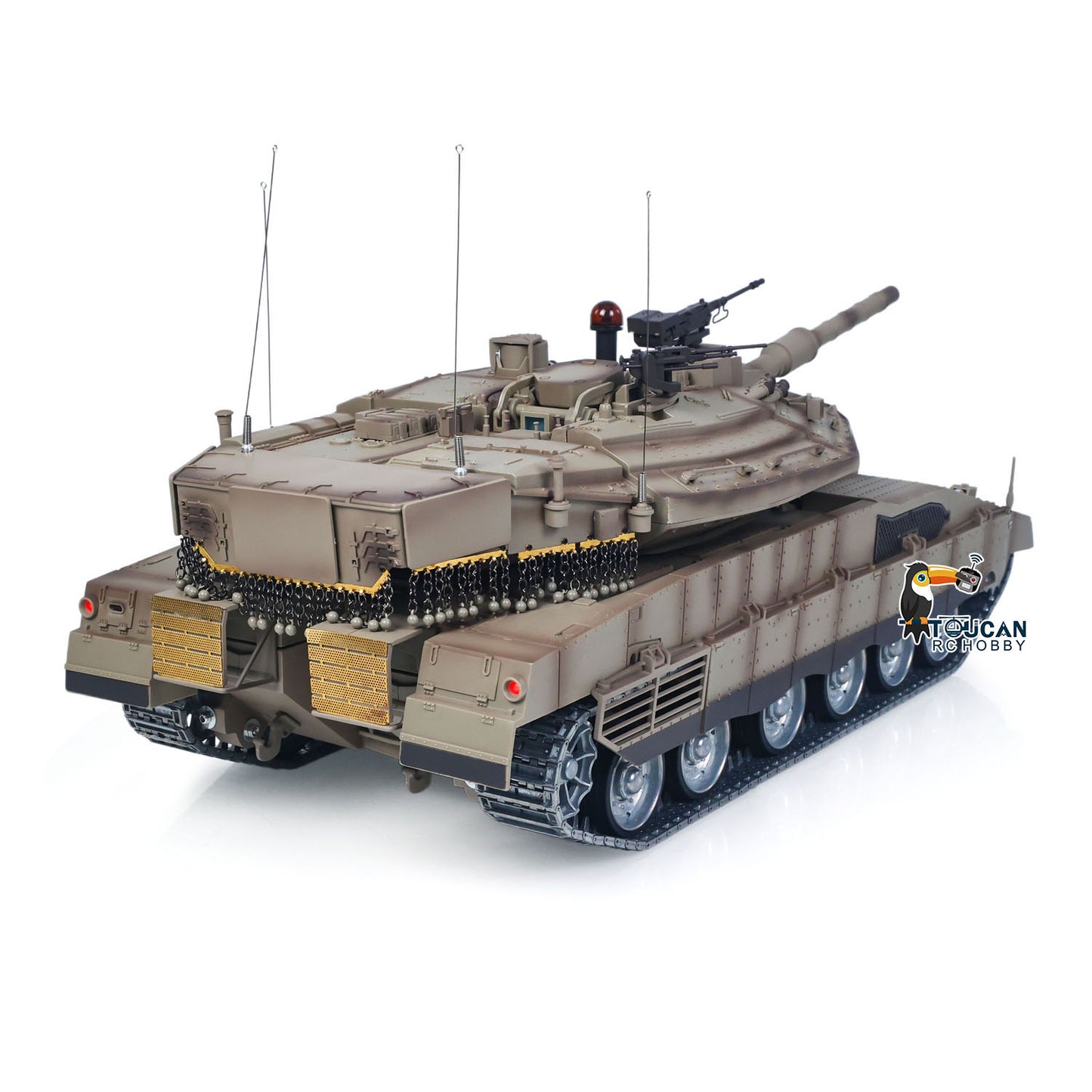 Heng Long 1/16 RC Battle Tank IDF Merkava MK IV 3958 Full Metal Chassis Road Wheels IR Barrel Recoil 360 Rotation Ready to Play