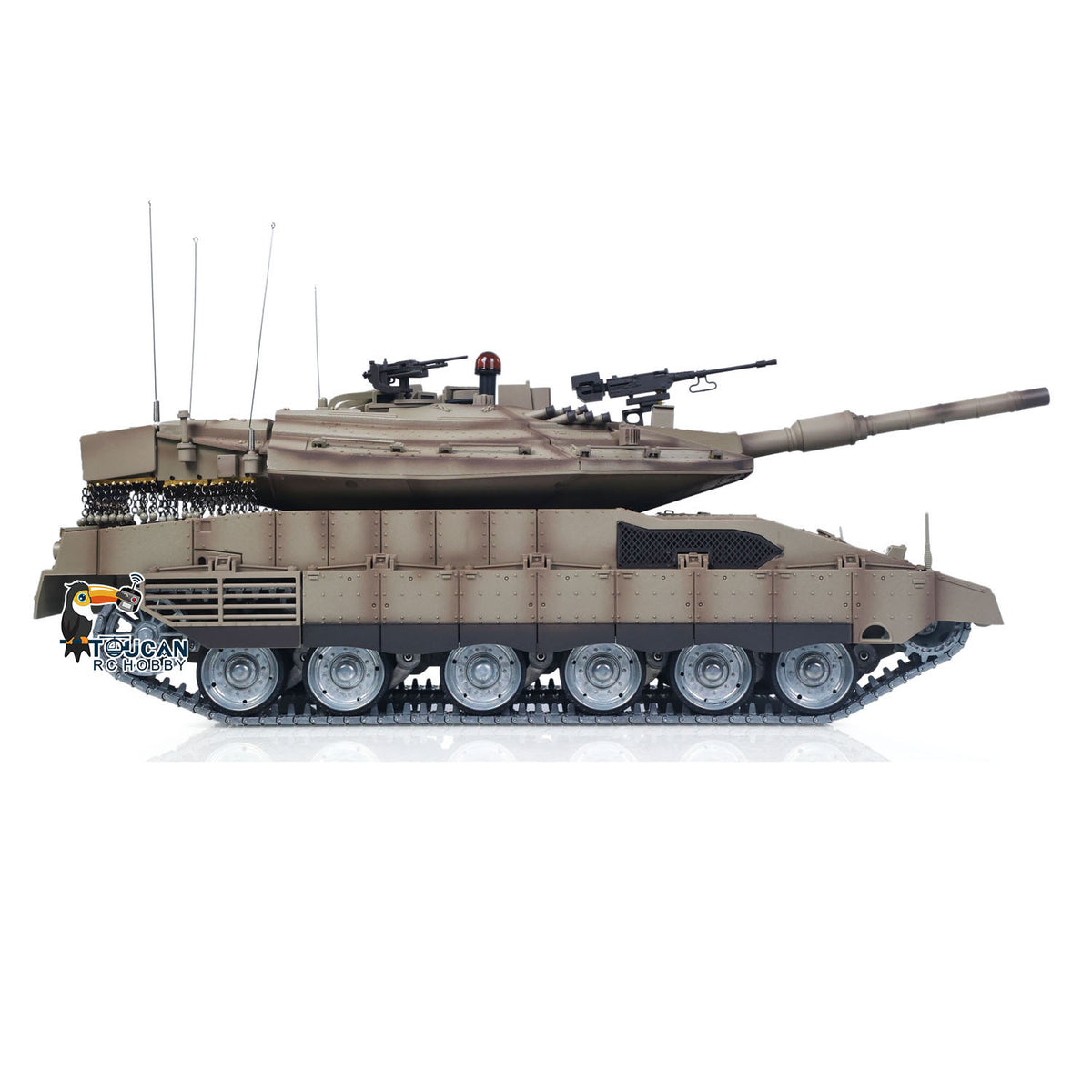 Heng Long 1/16 RC Battle Tank IDF Merkava MK IV 3958 Full Metal Chassis Road Wheels IR Barrel Recoil 360 Rotation Ready to Play