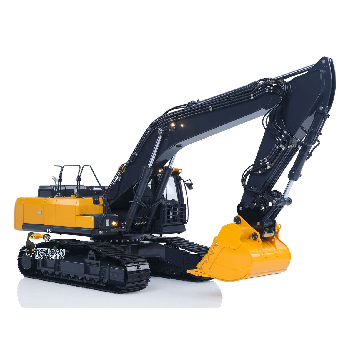 TOUCAN RC HOBBY SFrog E400 Pro Metal 1/14 RC Hydraulic Excavator Remote Control Digger 9CH Valves Quick Release Coupler for Adults