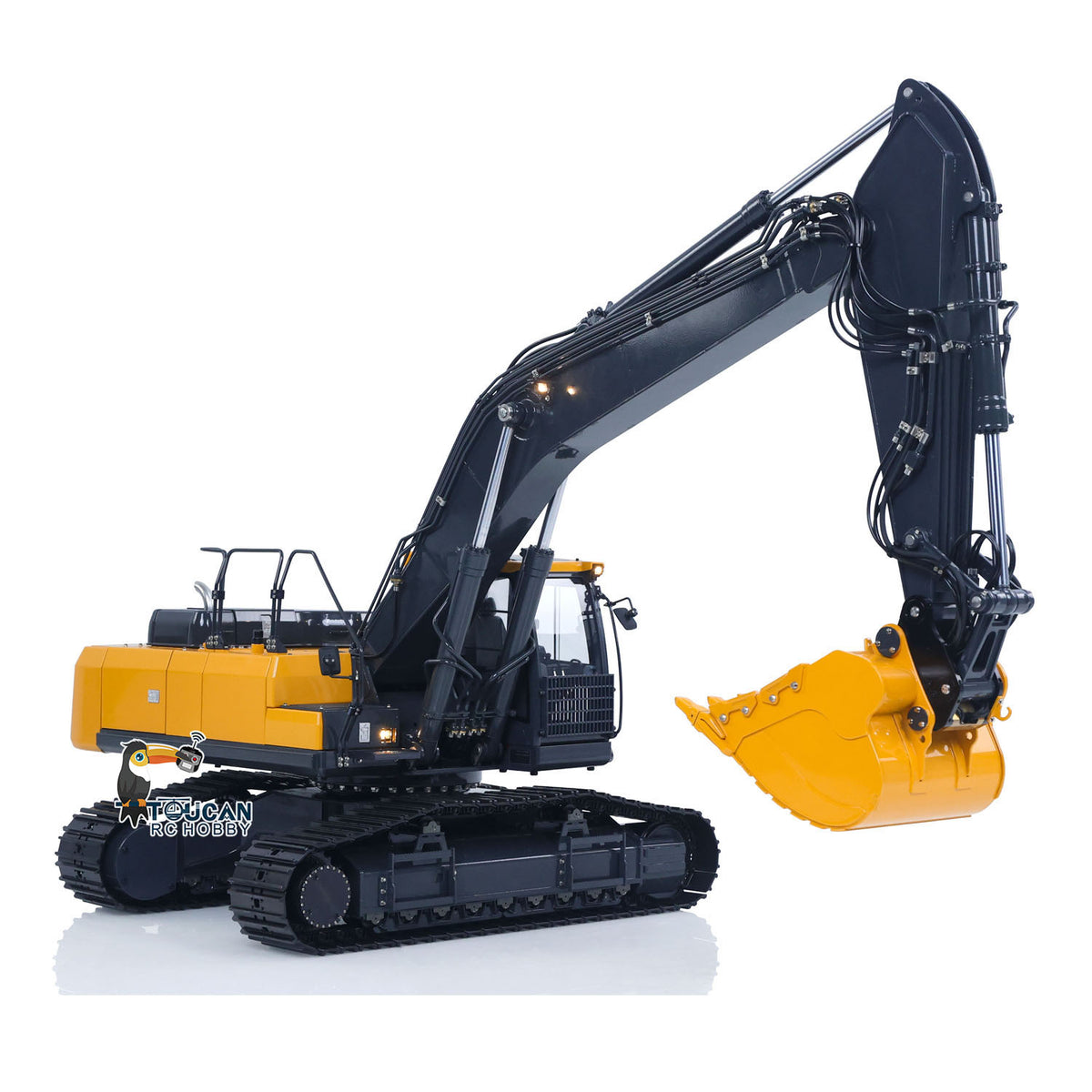 TOUCAN RC HOBBY SFrog E400 Pro Metal 1/14 RC Hydraulic Excavator Remote Control Digger 9CH Valves Quick Release Coupler for Adults