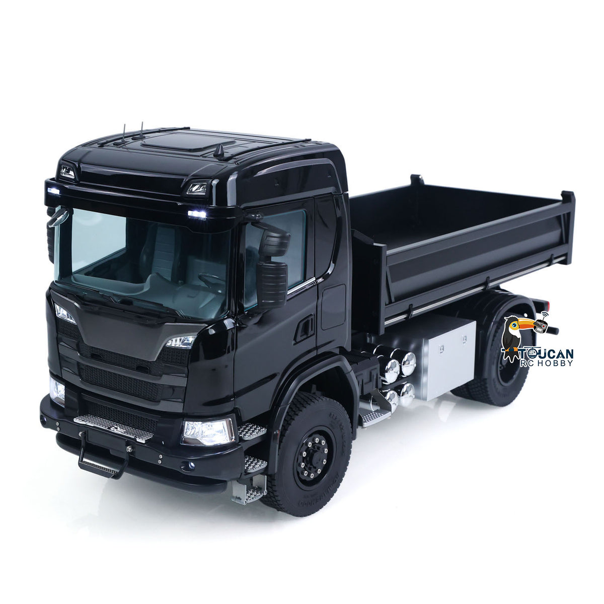TOUCAN RC HOBBY Double E 1/14 4x4 Electric Lifting RC Dump Truck 500G E022 2Speed RTR Tipper Metal Axle Magnetic High Roof Battery Radio Light