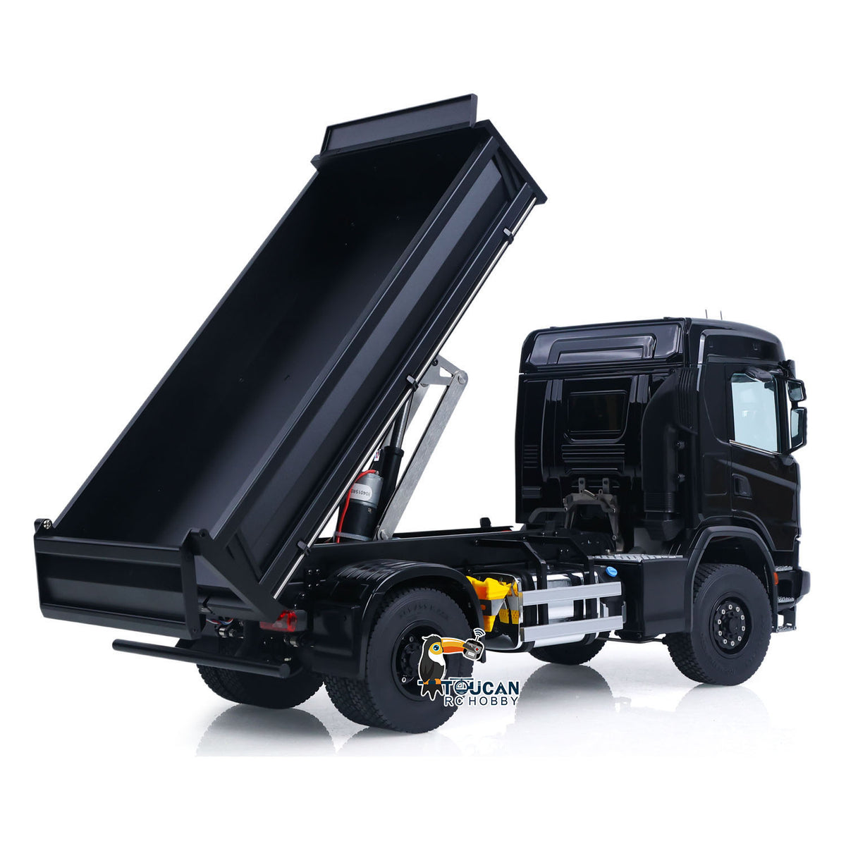 TOUCAN RC HOBBY Double E 1/14 4x4 Electric Lifting RC Dump Truck 500G E022 2Speed RTR Tipper Metal Axle Magnetic High Roof Battery Radio Light
