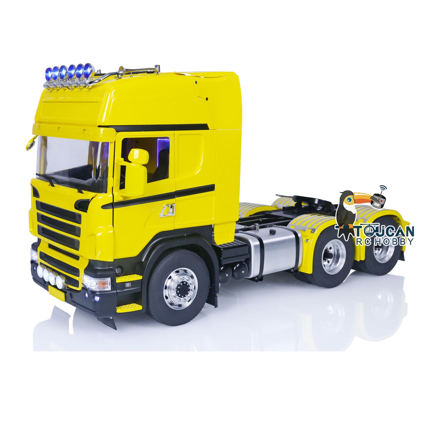 TOUCAN Lackiertes 6x6 Metallchassis RC Sattelzugmaschine 1/14 RTR Funkfernsteuerungsauto DIY Modell 2-Gang-Getriebe
