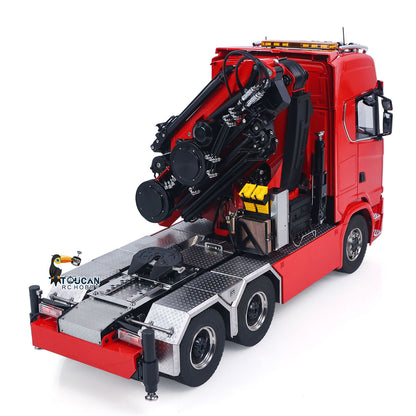 1/14 RC Truck Remote Control Tractor Truck 7-way Valves Hydraulic Crane 6x6 RC Lorry Car 3Speed Gearbox Axle Locks Light Sound System