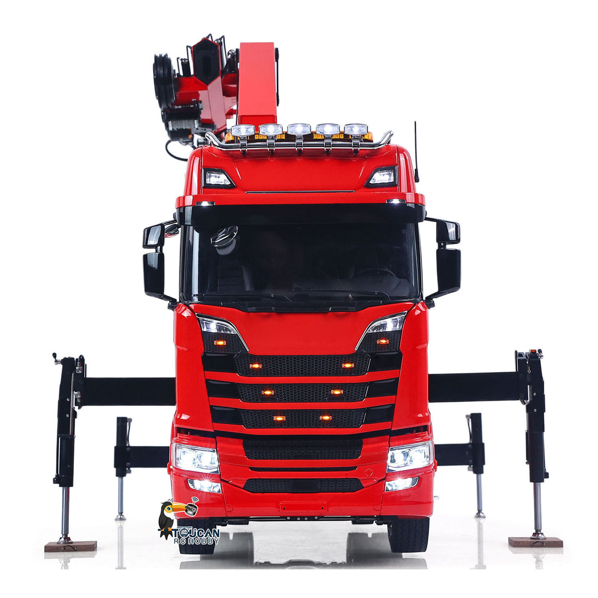 1/14 RC Truck Remote Control Tractor Truck 7-way Valves Hydraulic Crane 6x6 RC Lorry Car 3Speed Gearbox Axle Locks Light Sound System