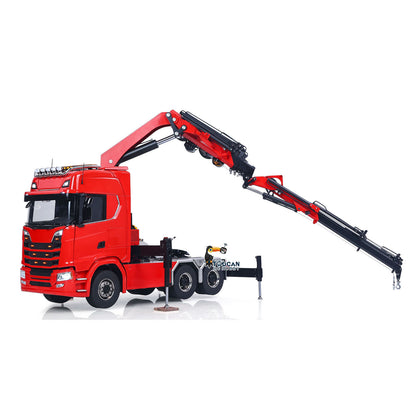 1/14 RC Truck Remote Control Tractor Truck 7-way Valves Hydraulic Crane 6x6 RC Lorry Car 3Speed Gearbox Axle Locks Light Sound System