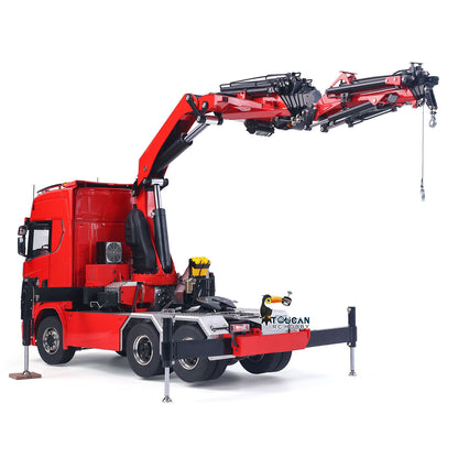 1/14 RC Truck Remote Control Tractor Truck 7-way Valves Hydraulic Crane 6x6 RC Lorry Car 3Speed Gearbox Axle Locks Light Sound System