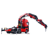 1/14 RC Truck Remote Control Tractor Truck 7-way Valves Hydraulic Crane 6x6 RC Lorry Car 3Speed Gearbox Axle Locks Light Sound System