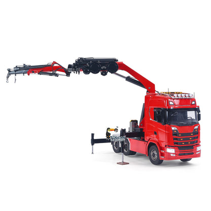 1/14 RC Truck Remote Control Tractor Truck 7-way Valves Hydraulic Crane 6x6 RC Lorry Car 3Speed Gearbox Axle Locks Light Sound System