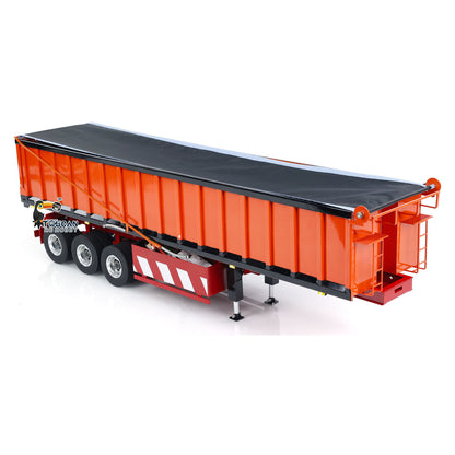 TOUCAN RC HOBBY 1/14 Metal 3 Axles Hydraulic Dump Trailers with Electric Tarpaulin for RC Tractor Trucks Remote Control Excavator Model