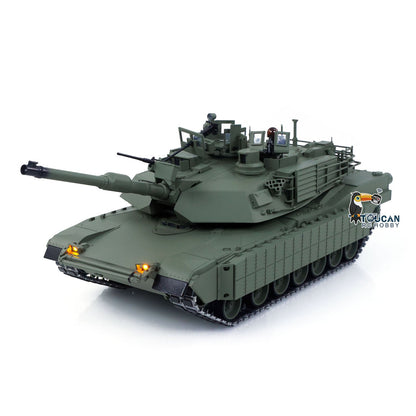 TOUCAN 1/16 Metal RC Tank M1A2 Abrams IR Dual Current Driving Gearbox Barrel Recoil Elevation 360 Turret Rotation Smoke RTR Electric Periscope