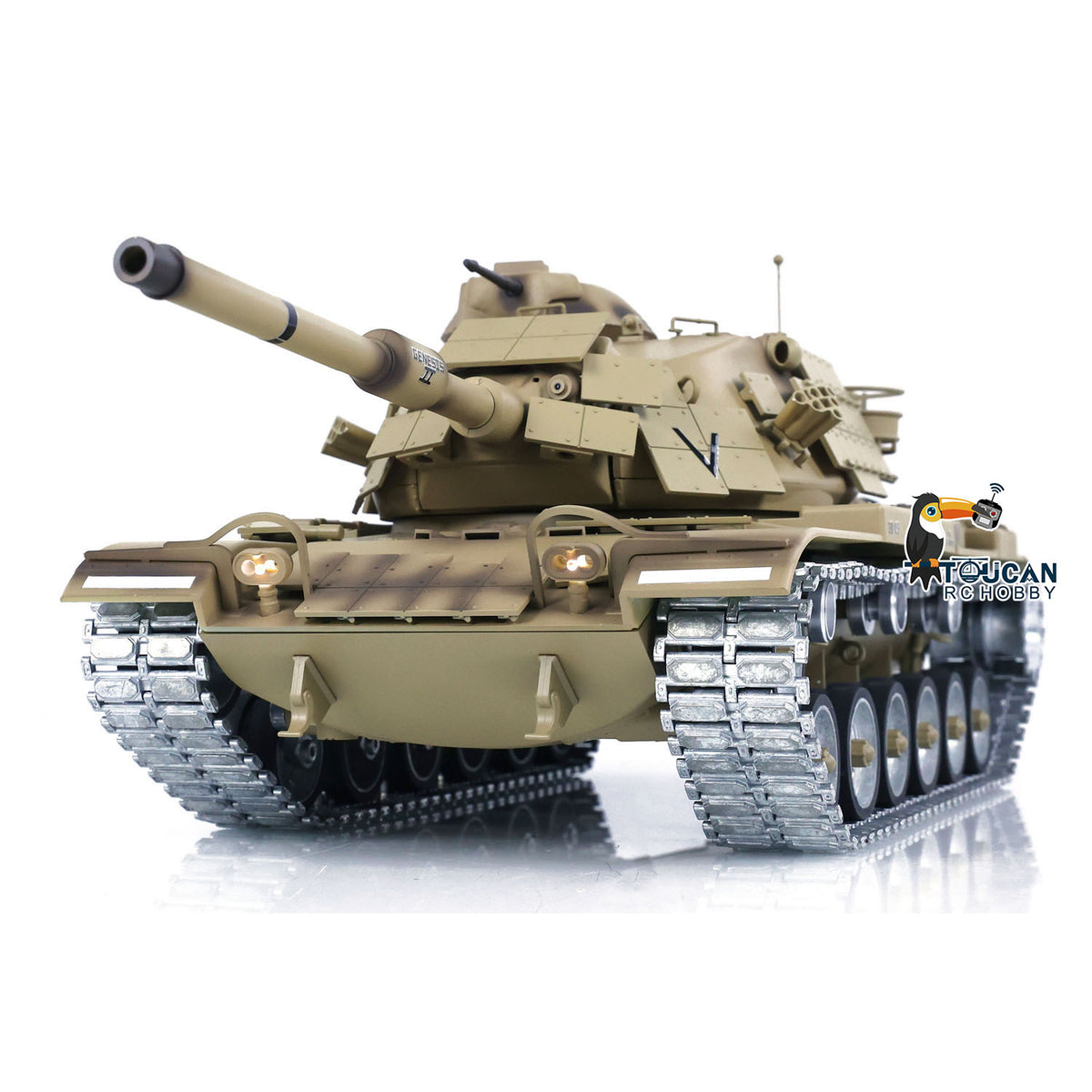 1/16 Tongde M60A1 ERA USA RC Infrarot- und BB-Kampfpanzer, lackiert und montiert, Funksteuerung, Militärmodell, Metallräder, elektrischer Panzerlauf, Rückstoß