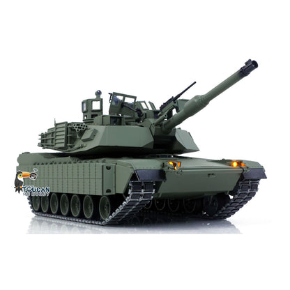 TOUCAN 1/16 Metal RC Tank M1A2 Abrams IR Dual Current Driving Gearbox Barrel Recoil Elevation 360 Turret Rotation Smoke RTR Electric Periscope