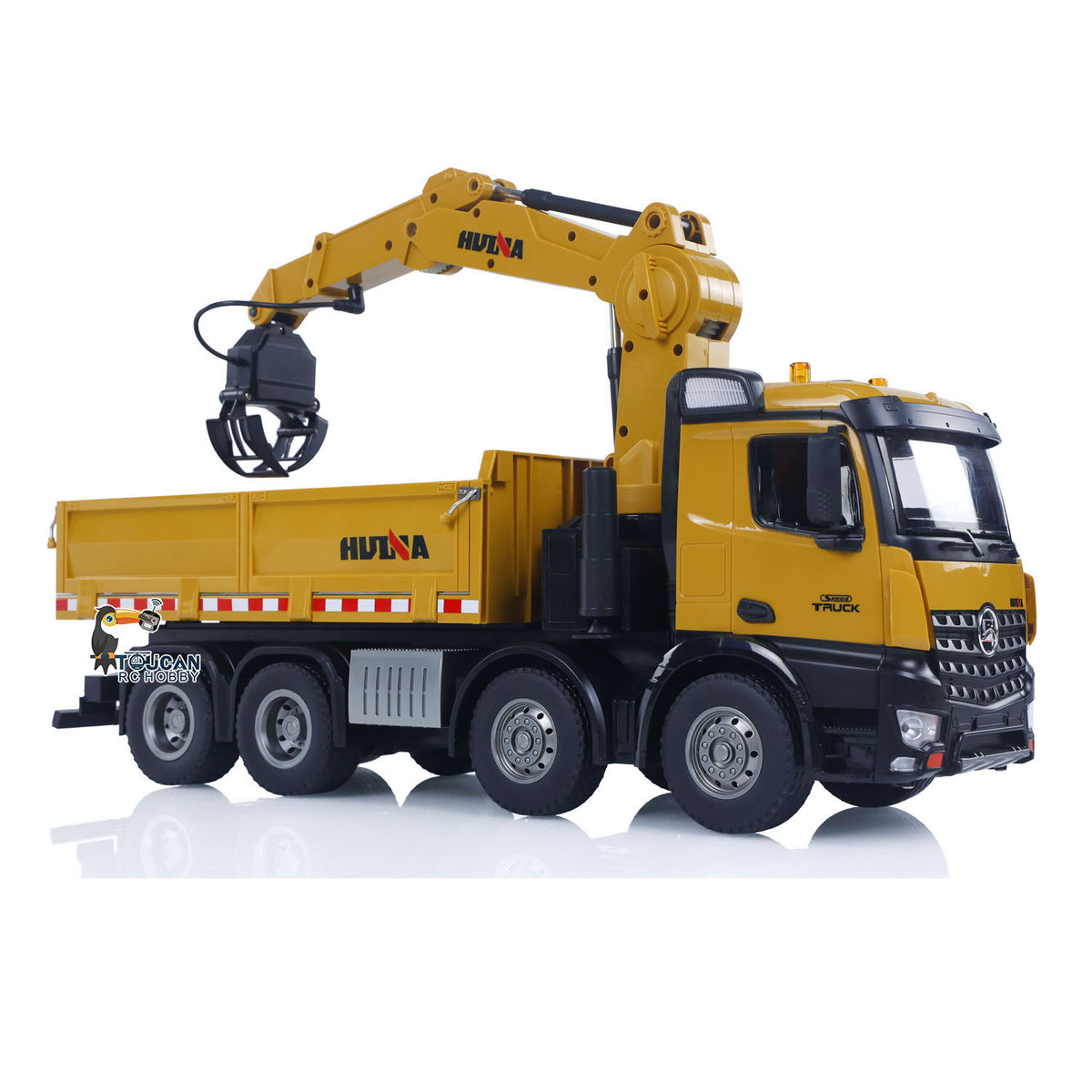 HUINA 1538 RC 1/14 Holzgreifer-LKW-Kipper-Modell Spielzeug 2,4G Radio 1200MAH Batterie Simulationsfahrzeug Hobbymodell Zusammengebaut