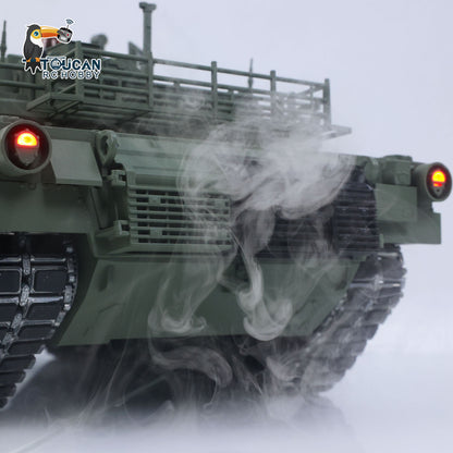 In Stock TUSK I TOUCAN 1:16 Metal M1A2 Abrams RC Tank 360 Turret Rotation IR Barrel Elevation Recoil Dual Smoke Units Electric Periscope
