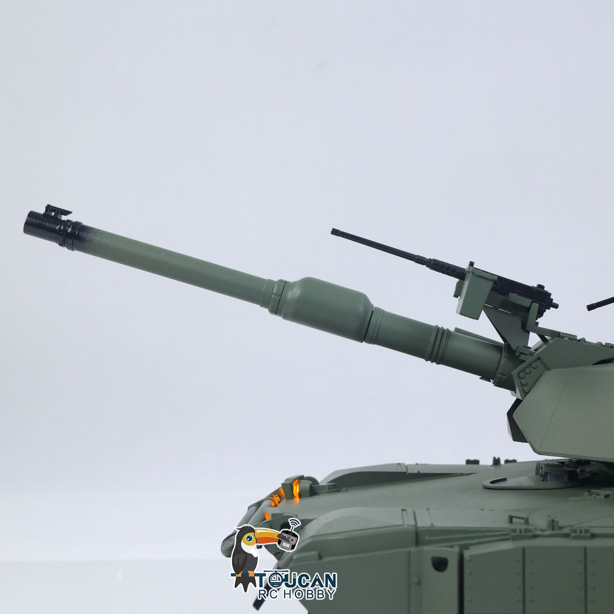 In Stock TUSK I TOUCAN 1:16 Metal M1A2 Abrams RC Tank 360 Turret Rotation IR Barrel Elevation Recoil Dual Smoke Units Electric Periscope