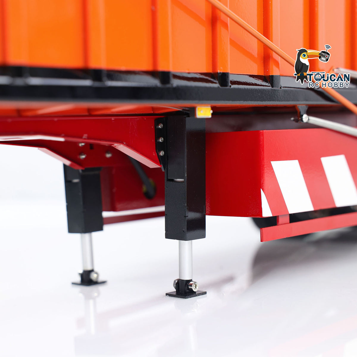 TOUCAN RC HOBBY 1/14 Metal 3 Axles Hydraulic Dump Trailers with Electric Tarpaulin for RC Tractor Trucks Remote Control Excavator Model