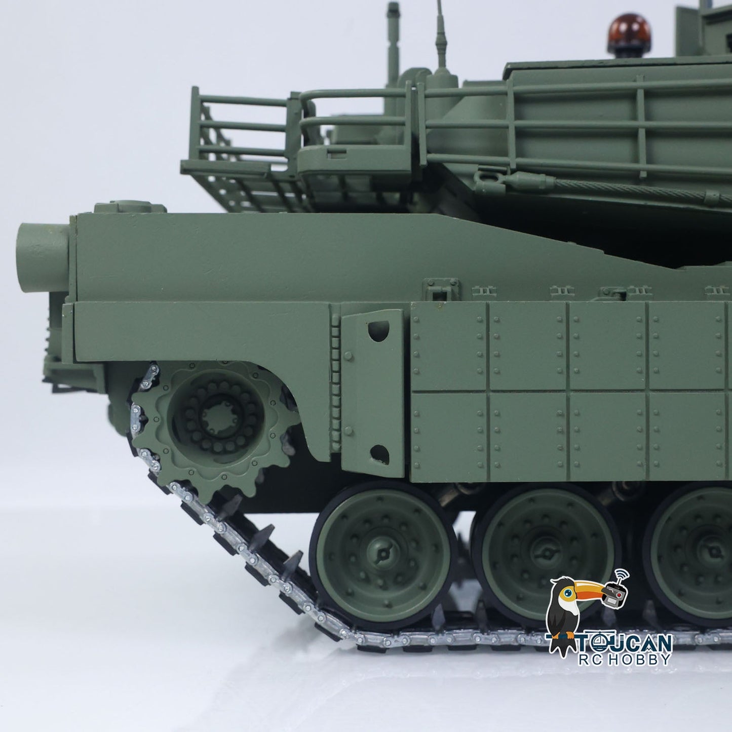 TOUCAN 1/16 Metal RC Tank M1A2 Abrams IR Dual Current Driving Gearbox Barrel Recoil Elevation 360 Turret Rotation Smoke RTR Electric Periscope