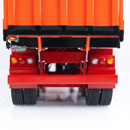 TOUCAN RC HOBBY 1/14 Metal 3 Axles Hydraulic Dump Trailers with Electric Tarpaulin for RC Tractor Trucks Remote Control Excavator Model