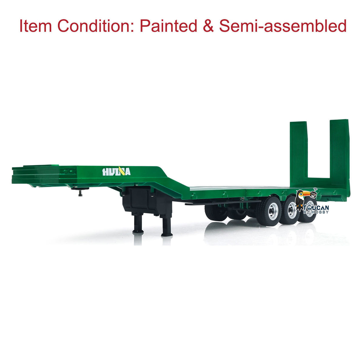 TOUCAN RC HOBBY Fast Free Shipping HUINA 1/18 Plastic Flatbed Semi Trailer 1502 for Radio Controlled Tractor Truck 1501 Electric Support Legs Battery No Light