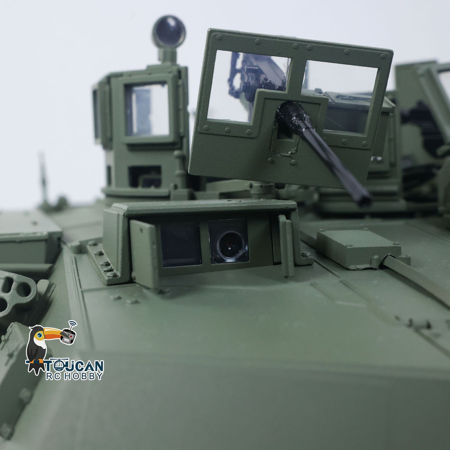 In Stock TUSK I TOUCAN 1:16 Metal M1A2 Abrams RC Tank 360 Turret Rotation IR Barrel Elevation Recoil Dual Smoke Units Electric Periscope