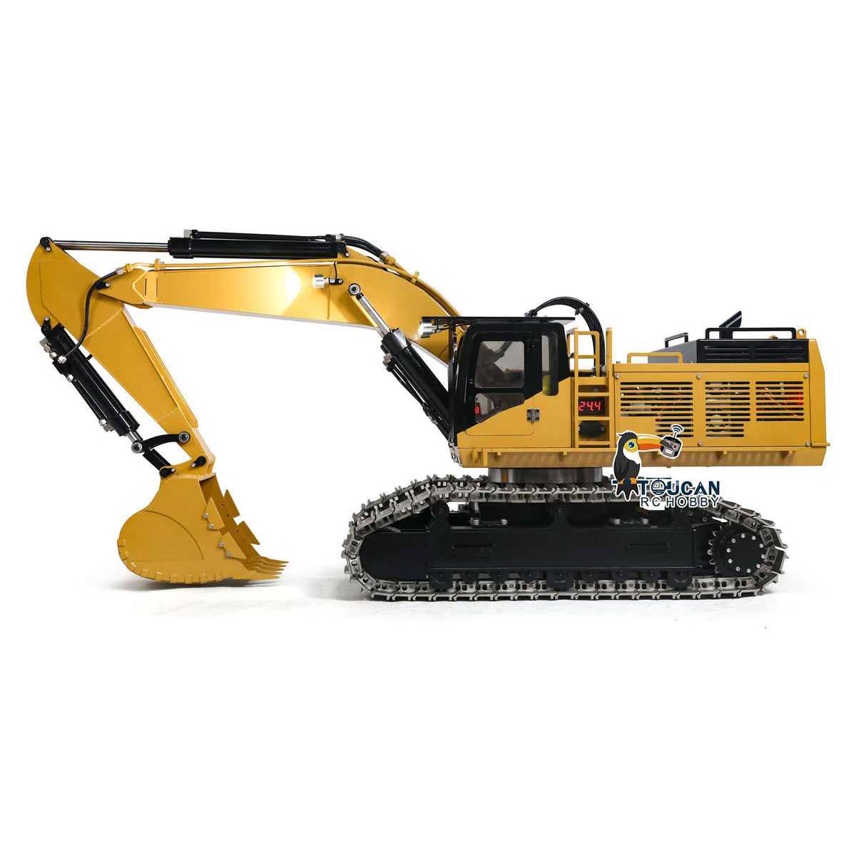 150KG 385CF 1/8 Hydraulischer RC-Bagger, Metallriese, ferngesteuertes Baufahrzeug, montiert, lackiertes Lichtsystem, Hydrauliksystem