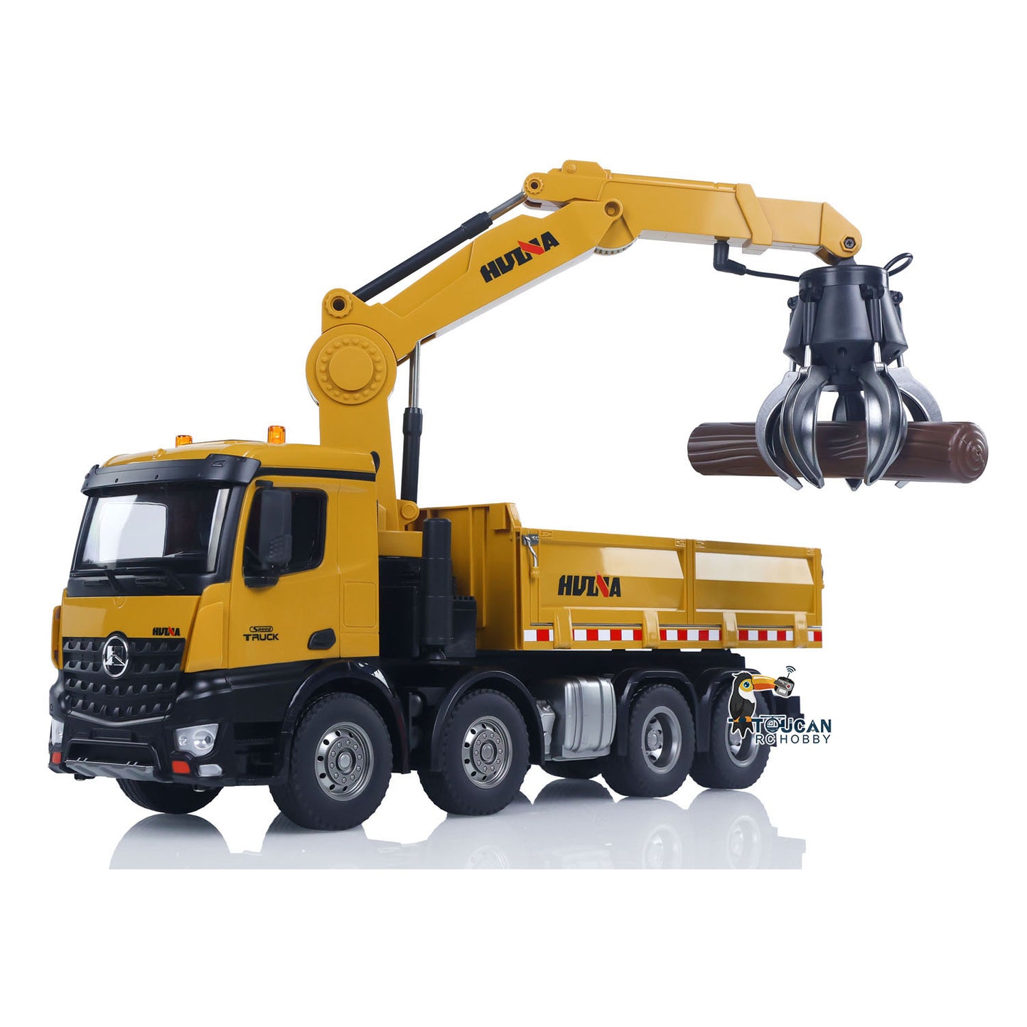 HUINA 1538 RC 1/14 Holzgreifer-LKW-Kipper-Modell Spielzeug 2,4G Radio 1200MAH Batterie Simulationsfahrzeug Hobbymodell Zusammengebaut