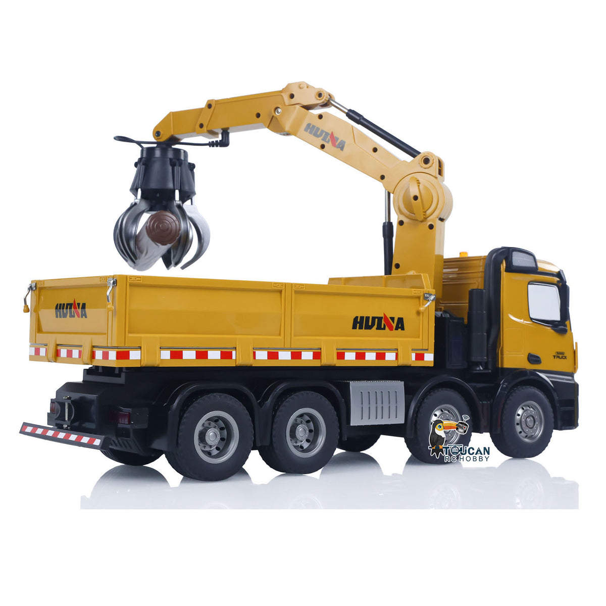 HUINA 1538 RC 1/14 Holzgreifer-LKW-Kipper-Modell Spielzeug 2,4G Radio 1200MAH Batterie Simulationsfahrzeug Hobbymodell Zusammengebaut