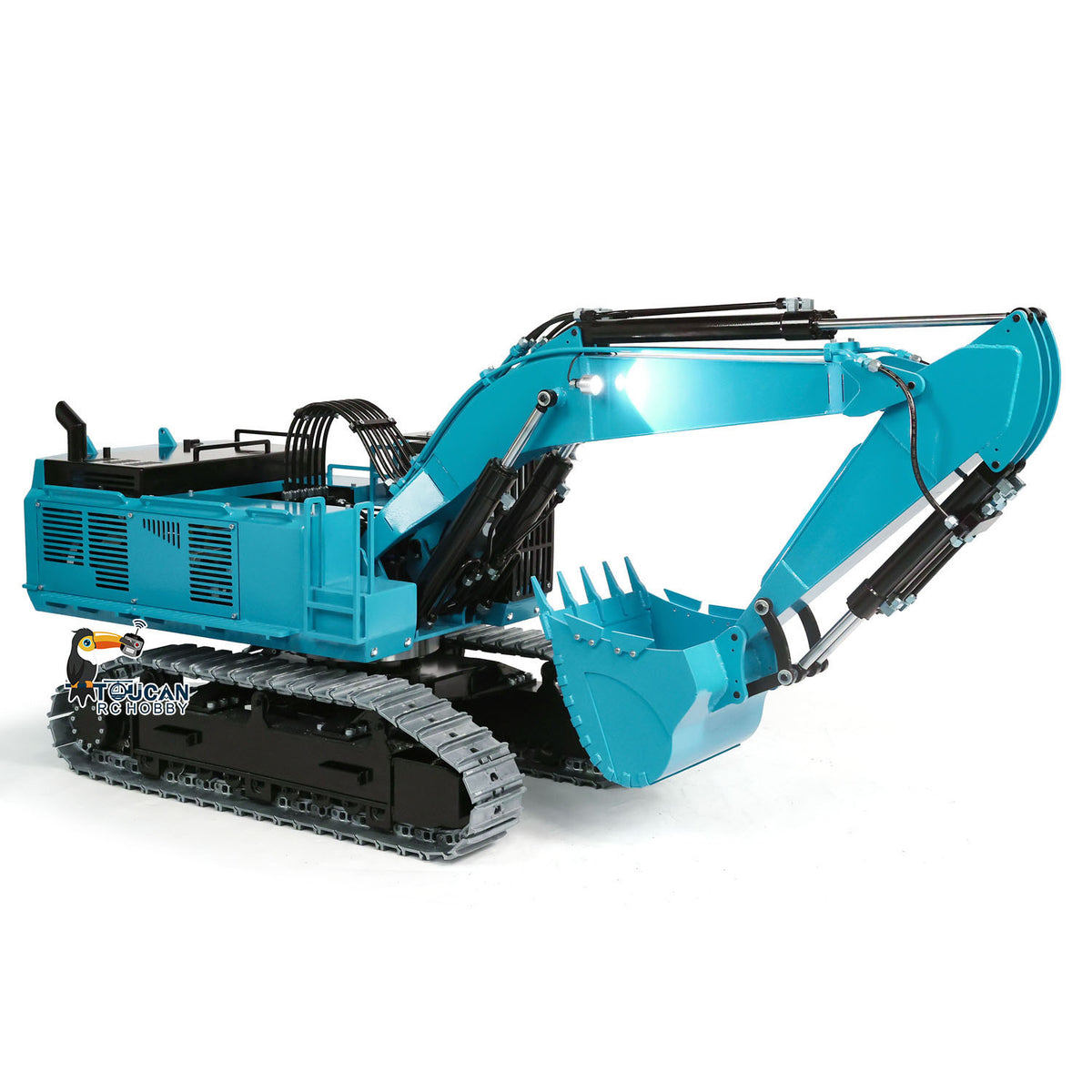 TOUCAN RC HOBBY 1/8 Hydraulic RC Tracked Digger 385CF Remote Control Metal Excavator 150KG Model 4250 Motor Light System