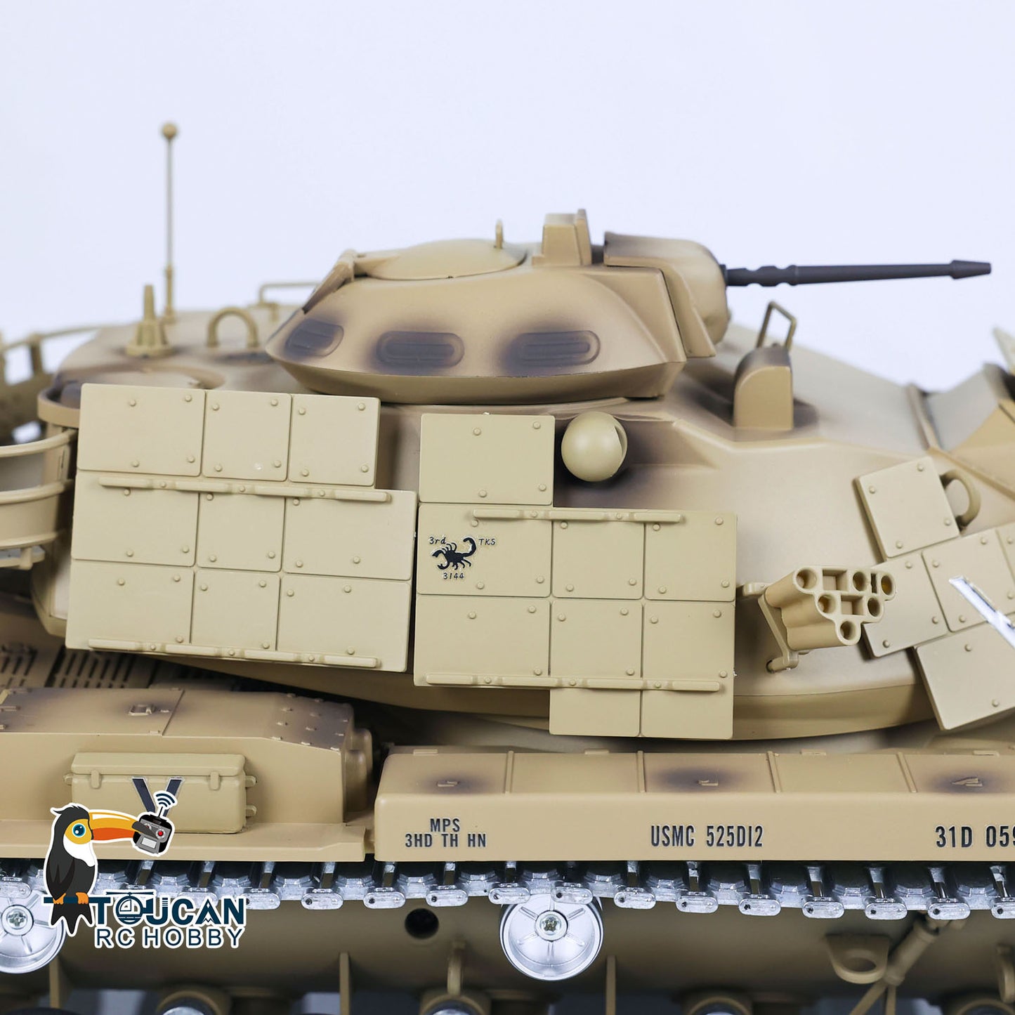 1/16 Tongde M60A1 ERA USA RC Infrarot- und BB-Kampfpanzer, lackiert und montiert, Funksteuerung, Militärmodell, Metallräder, elektrischer Panzerlauf, Rückstoß