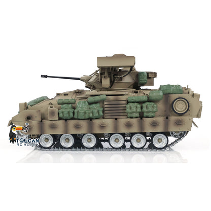 TD 1/16 Militär-RC-Panzer M2A2 Funkgesteuerte Panzer-Kampffahrzeuge Bradley Metallketten lackiert und montiert 44 * 20,8 * 20 cm