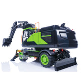 EC380 1/14 RC Hydraulikbagger Rad-Baufahrzeug 3-Arm Fernbedienung Bagger Modell Greifer Kippbarer Zweischalengreifer