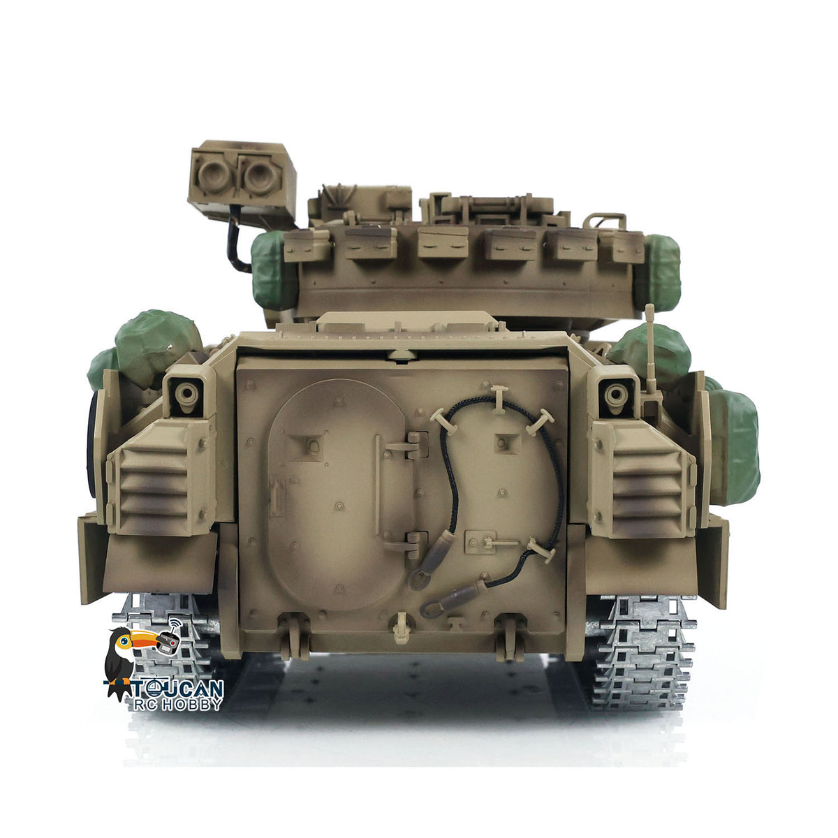 TD 1/16 Militär-RC-Panzer M2A2 Funkgesteuerte Panzer-Kampffahrzeuge Bradley Metallketten lackiert und montiert 44 * 20,8 * 20 cm