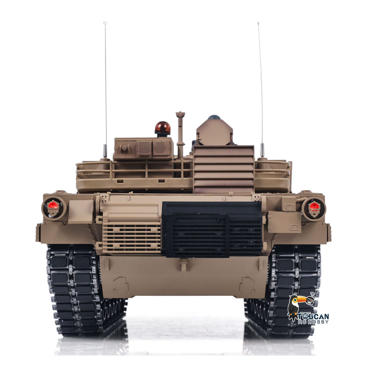 Heng Long 1/16 RC Main Battle Tank Abrams M1A2 Metal Chassis Wheels Steel Gearbox Turret 360 Rotation Barrel Recoil Elevation