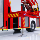 1/14 Remote Control Lift Ladder Fire Truck Electric RC Rescue Vehicle 4x4 Metal Chassis Flysky Radio Light System Sounds