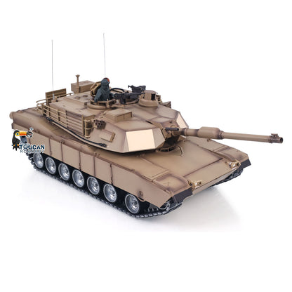 Heng Long 1/16 RC Main Battle Tank Abrams M1A2 Metal Chassis Wheels Steel Gearbox Turret 360 Rotation Barrel Recoil Elevation