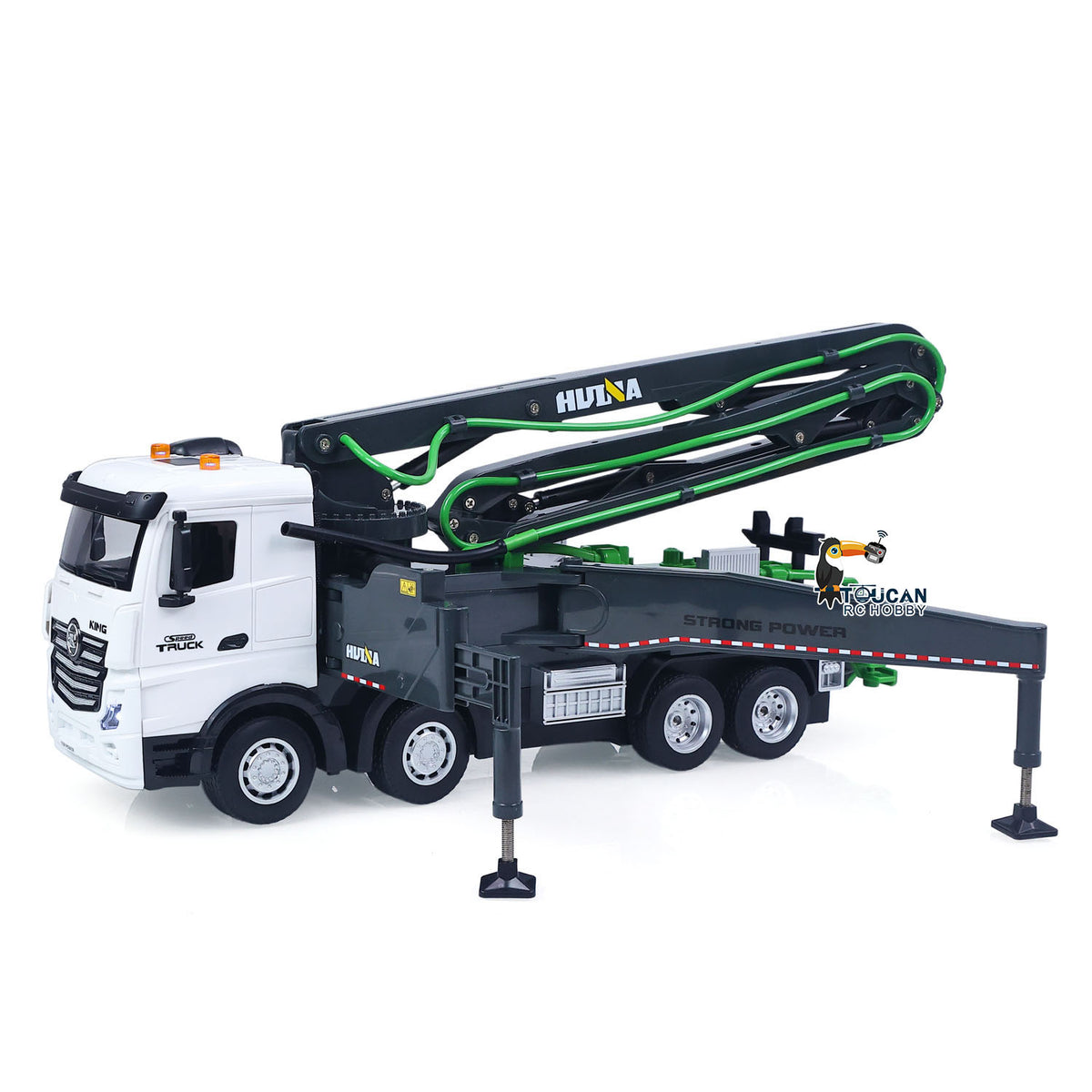 TOUCAN RC HOBBY HUINA 1/18 Remote Control Concrete Pump Truck 1381 Engineering Vehicle Finished Model RTR Manual Support Leg Light Sound Effects