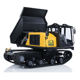 Fast  Free Shipping 1/14 RC Hydraulic Crawler Dump Truck T14R Metal Tracked Tipper RTR Construction Machine Flysky ST8 Radio Sound