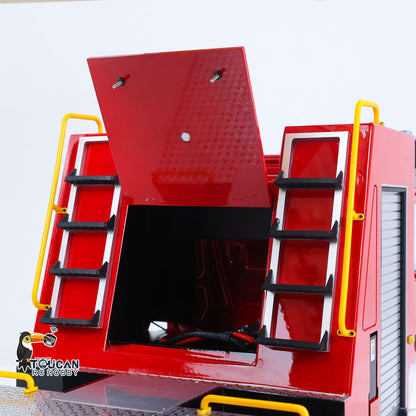 1/14 Remote Control Lift Ladder Fire Truck Electric RC Rescue Vehicle 4x4 Metal Chassis Flysky Radio Light System Sounds