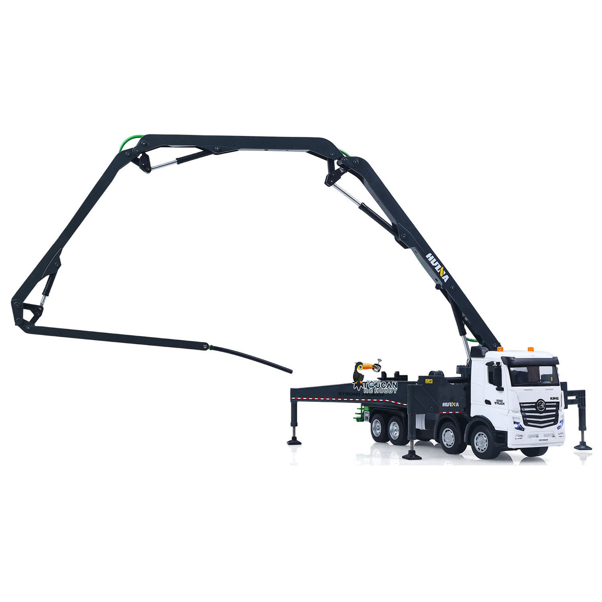 TOUCAN RC HOBBY HUINA 1/18 Remote Control Concrete Pump Truck 1381 Engineering Vehicle Finished Model RTR Manual Support Leg Light Sound Effects