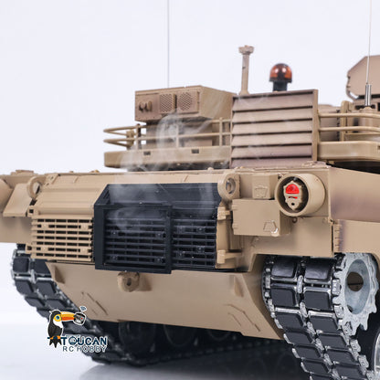 Heng Long 1/16 RC Main Battle Tank Abrams M1A2 Metal Chassis Wheels Steel Gearbox Turret 360 Rotation Barrel Recoil Elevation