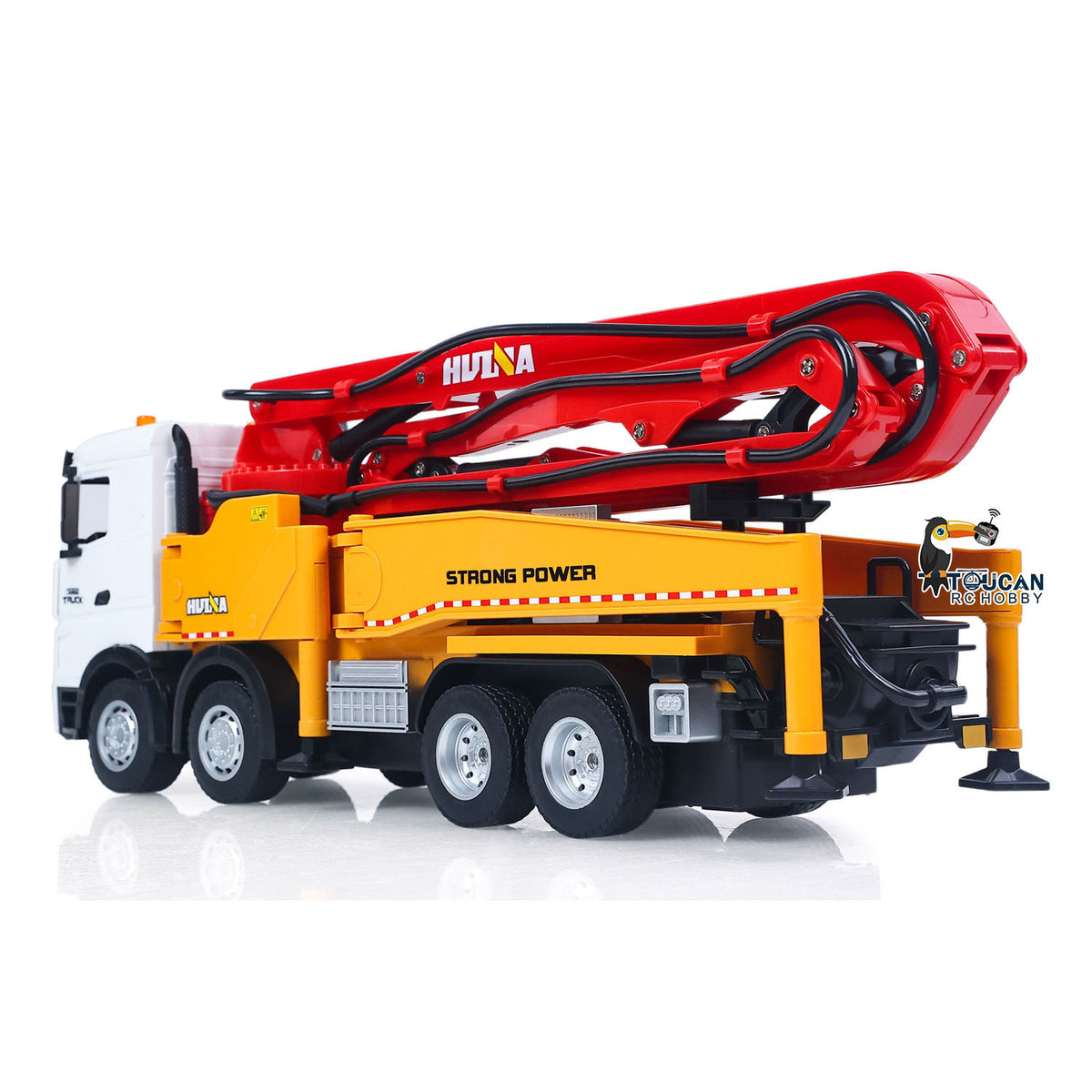 TOUCAN RC HOBBY HUINA 1/18 Remote Control Concrete Pump Truck 1381 Engineering Vehicle Finished Model RTR Manual Support Leg Light Sound Effects