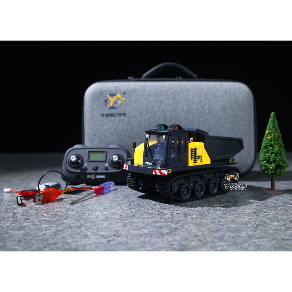 1/50 T14R RTR Electric RC Crawler Dump Truck Construction Vehicle Tracked Tipper Finished Model Toys Lights Sounds Unit