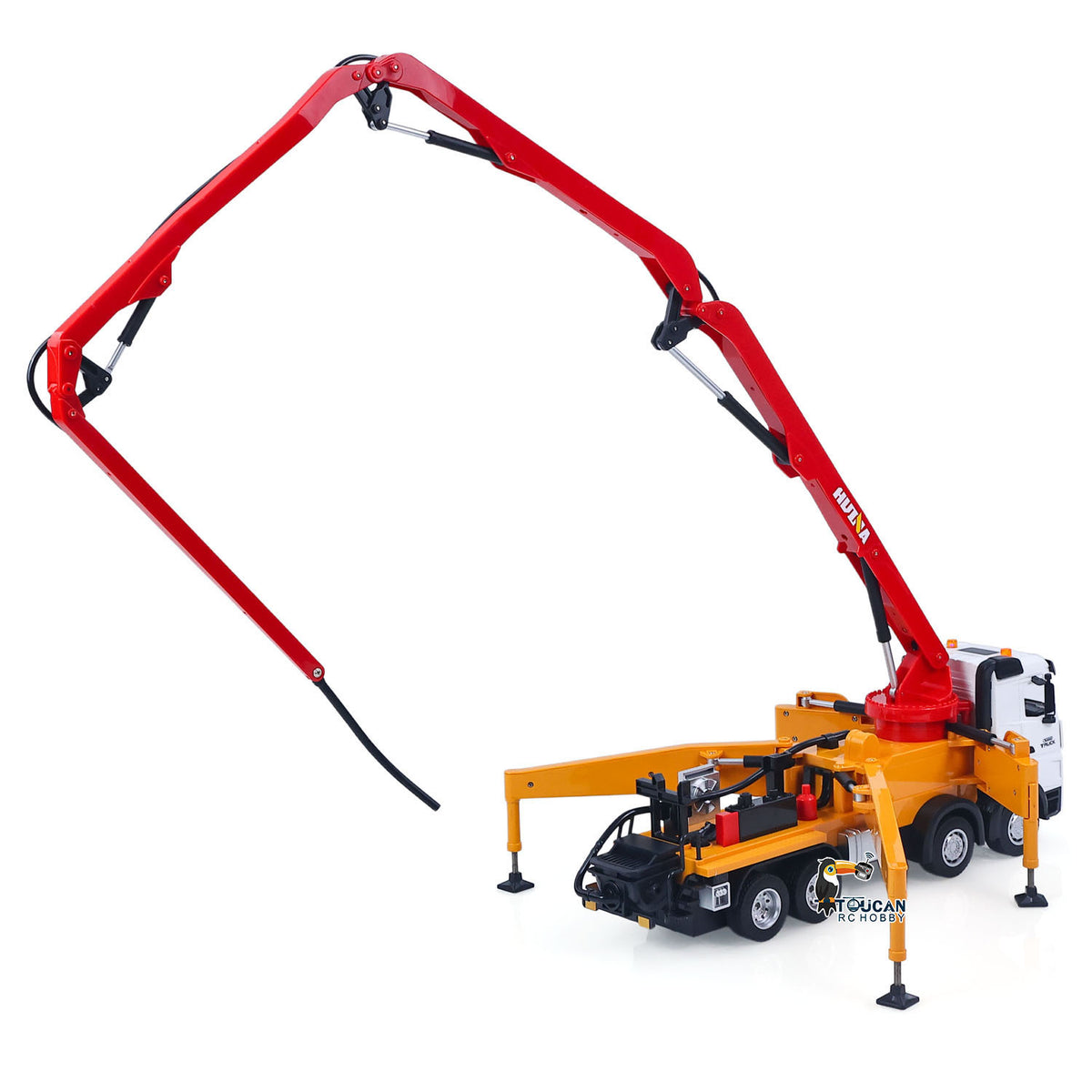 TOUCAN RC HOBBY HUINA 1/18 Remote Control Concrete Pump Truck 1381 Engineering Vehicle Finished Model RTR Manual Support Leg Light Sound Effects
