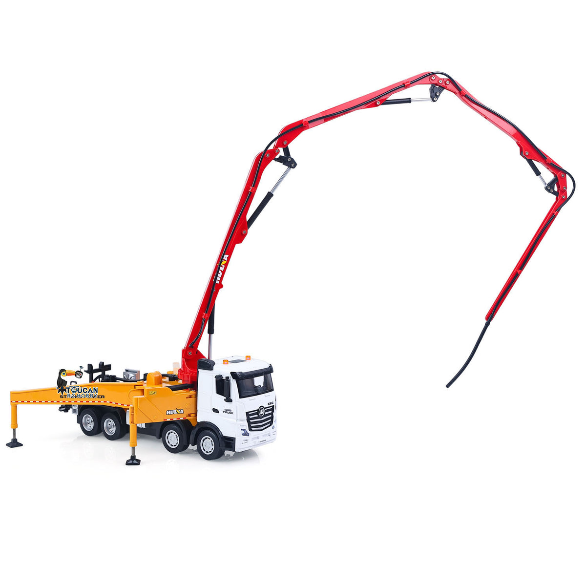 TOUCAN RC HOBBY HUINA 1/18 Remote Control Concrete Pump Truck 1381 Engineering Vehicle Finished Model RTR Manual Support Leg Light Sound Effects