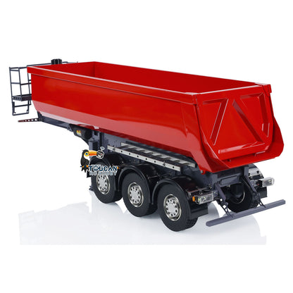 TOUCAN RC HOBBY Metal 3 Axles Hydraulic RC Dump Semi-Trailer for 1/14 Remote Control Tractor Trucks Hobby Model Upgraded Painted Assembled Car