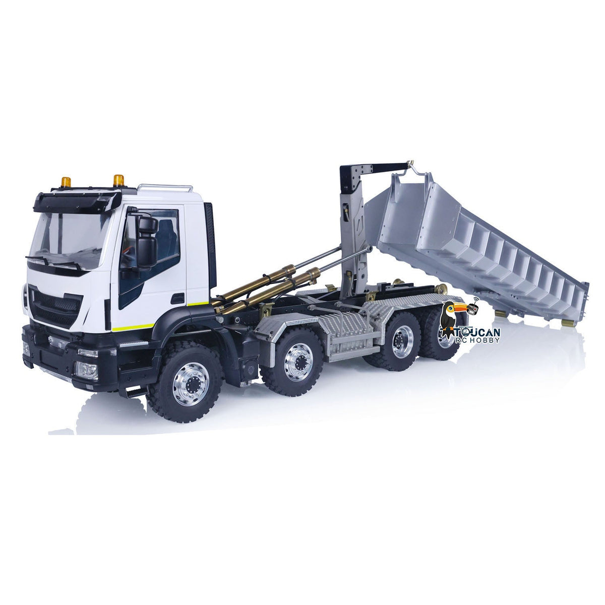 TOUCAN RC HOBBY LESU Metal 8x8 Hydraulic RC Dumper Truck 1/14 Ready To Run Remote Control Emulated Car Hobby Models Assembled Painted
