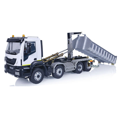 TOUCAN RC HOBBY LESU Metal 8x8 Hydraulic RC Dumper Truck 1/14 Ready To Run Remote Control Emulated Car Hobby Models Assembled Painted